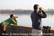 Birdwatchers during excursion day at Lake Kerkini Photo: © Marie-Therese Kämper (UNEP/AEWA)